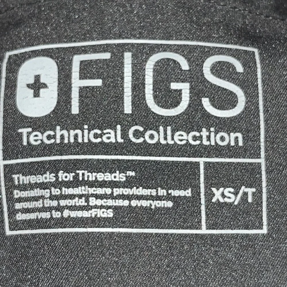 FIGS Technical Limited Edition Slim Axim Cargo Scrub Pants Black Men's XS Tall
